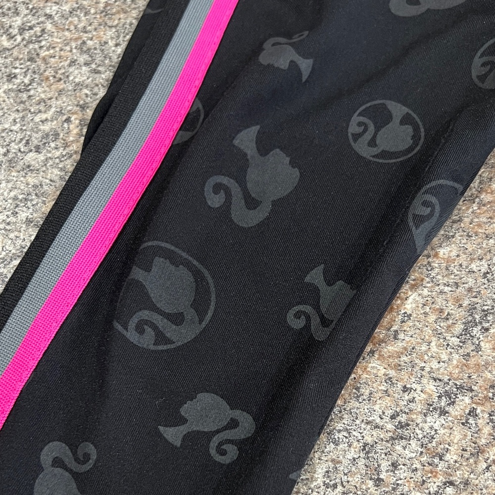 Barbie Stylish Kids Black and Pink Track Pants - Size S 6/7 - Picture 2 of 6